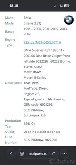 Přední pravý a levý brzdový třmen - BMW e39 TDS - 7