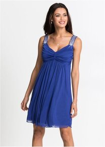Modré společenské šaty Bonprix XS-M - 7