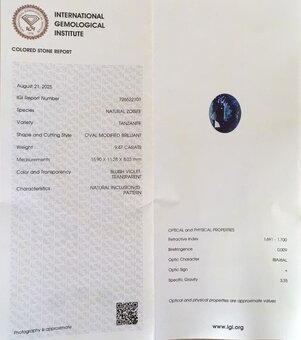 Tanzanit 9,47 karátu - 7