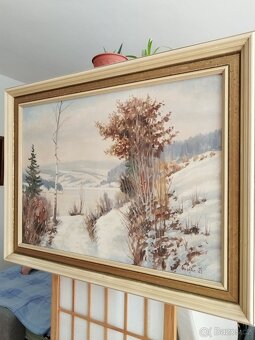 obraz ZIMNÍ MOTIV, olej, sign. Hruška 1982 - 7