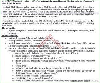 Prodej stavebního pozemku 15 607 m, Labské Chrčice, okres P - 7