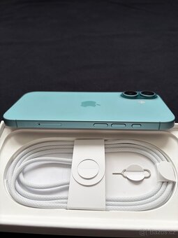 Prodám iPhone 16, 128GB, modrozelený, záruka do 20. 9. 2026 - 7
