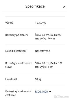 Psací stůl 48-95-v76 cm - 7