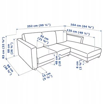 IKEA VIMLE 3 - místná pohovka - 7