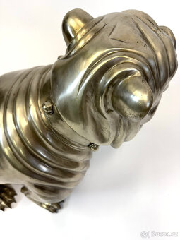 Velká mosazná socha anglického buldoka - RARITA - 7