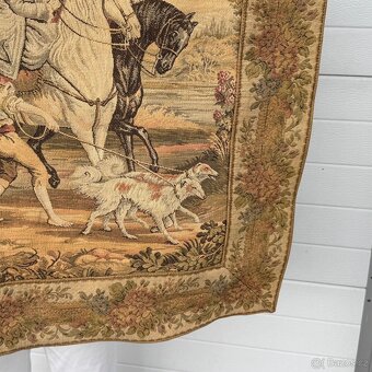 Gobelín s motivem panské vyjížďky Francie+ tyč lilie - 7