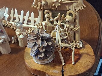 Starý betlém s kukuřičného šustí Starý 60 let - 7