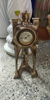 Starožitné funkčn Secesní hodiny 29 cm výška. - 7