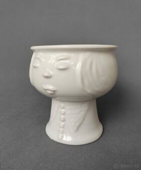 Nádherná keramická váza nebo květináč ve tvaru hlavy - 7