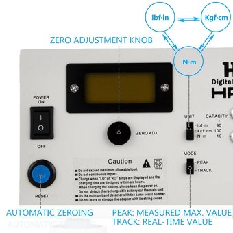 Digitální kalibrátor a tester utahovacího momentu HP-100 - 7