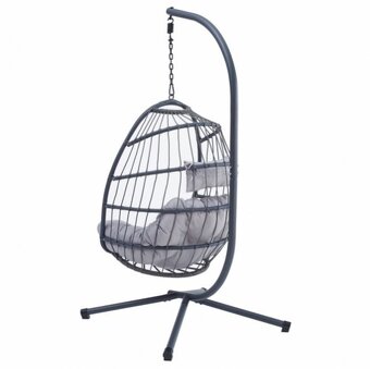 Závěsné křeslo (houpačka) šedá barva - 7