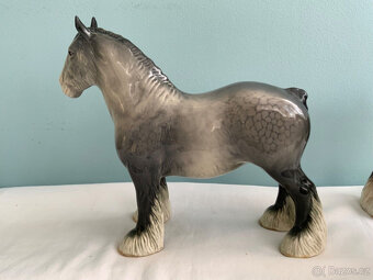 BESWICK CERAMIC SHIRE HORSE 818 DAPPLE GRY HOUPACÍ KONĚ PROT - 7