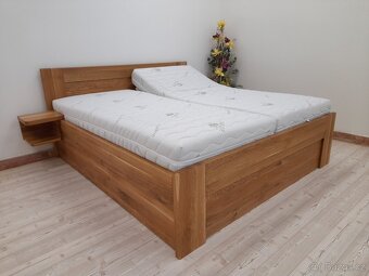 Nová dubová masivní postel, nosnost 700 kg, odvezu, smontuji - 7