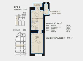 Nový byt 2+kk s balkonem Cihlářská - 7