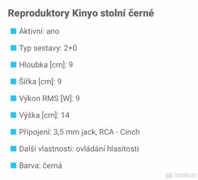 Reproduktory Kinyo 2 ks - 7