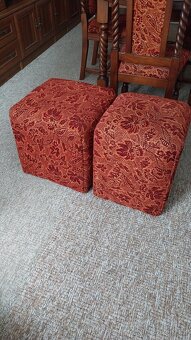 Stůl jídelní rustikální, 4 židle s čalouněním - 7