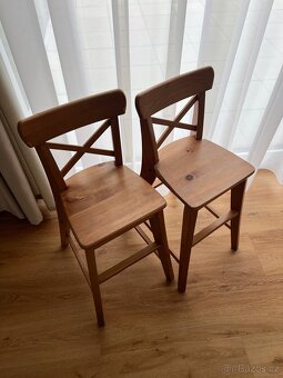 Dětská dřevěná jídelní vysoká židle IKEA INGOLF - 7