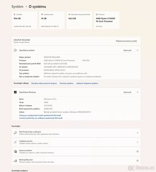 Pc sestava - AMD 5950X, 7800XT, 64GB Ram, 1TB m2 - 7