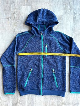 Pletená mikina s kapucí KIK vel. 146-152, žíhaná modrá - 7