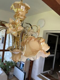 Zdobený skleněný lustr - 7