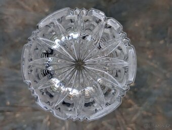 Retro větší broušená váza, geometrický vzor. Těžká. - 7