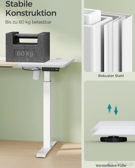 Nový elektrický výškově nastavitelný PC stůl s pamětí výšky - 7