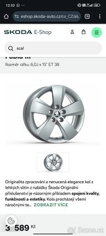 ALU Škoda Rapid, Fabia - 15" Mato + letní 185/60 R15 - 7