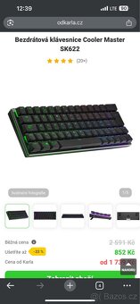 Herní klávesnice Cooler Master SK622 - bezdrátová - 7
