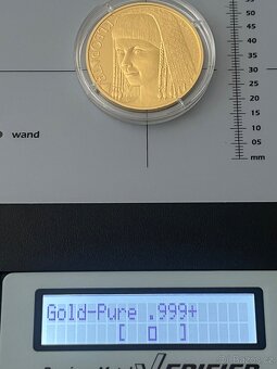 Zlato / zlatá uncová mince Osudové ženy Kleopatra proof - 7