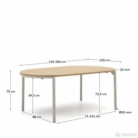 Kulatý rozkládací jídelní stůl  ø 120 cm Kave Home - 7