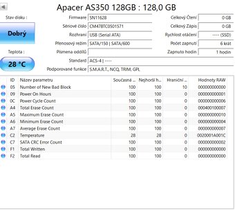 SSD disky 120 -256 GB, většina nových, cena od jednoho kusu - 7