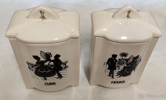 Prodám 2 keramické dózy na cukr a mouku – Rokoko, Ditmar Urb - 7
