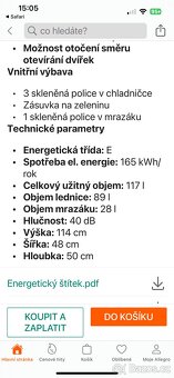 Prodám lednici BEKO - 7