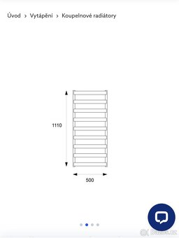 Koupelnový radiátor Meteor / Nový zabalený 111x50 cm - 7
