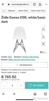 4 designové jídelní židle Vitra DSR - 7