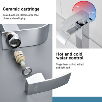 Stojanková umyvadlová baterie Auralum chrom 273 mm - 7