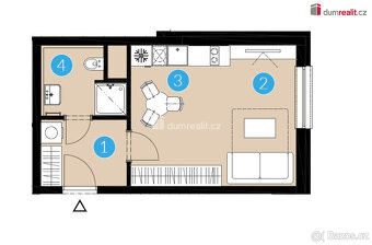 Nový světlá byt 1+kk, 30 m2, 4np, / 3 p. OV, novostavba, Pra - 7