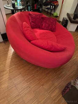 Designová UFO červená sedačka/pohovka. 170/200 - 7