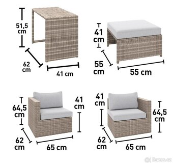 Sestava zahradního nábytku Olea Mini (5-dílná) - 7