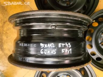 Disky na Škoda, Seat, VW - ET43 5x112 6Jx15 57,1 - sada 4 ks - 7
