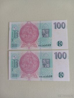 Bankovky UNC - 8 x 100kč, 2 x 200kč, 1 x 1000kč. - 7