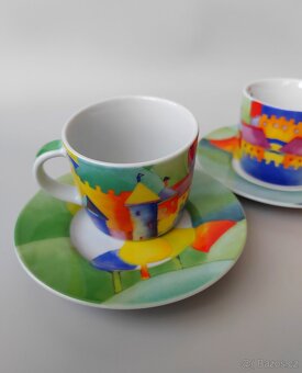 Sada keramických moka šálků s nádherným designem - 7