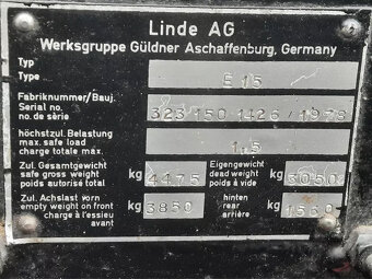Vysokozdvižný vozík Linde E15 s elektrickým bočním nakladače - 7