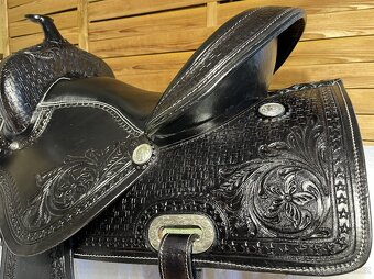 Westernové sedlo 20) černé Basket s úzkou bordurou - 7