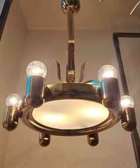 Starožitný funkcionalistický lustr, .lustřík, osvětlení, - 7