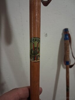 Staré dřevěné lyže 200 cm - 7