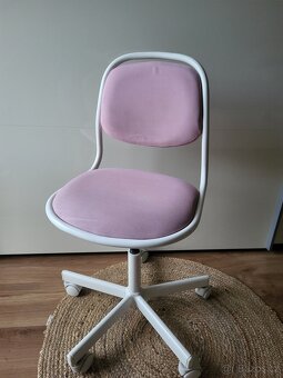 DĚTSKÁ OTOČNÁ ŽIDLE IKEA -BÍLO-RŮŽOVÁ-POHODLNÁ - 7