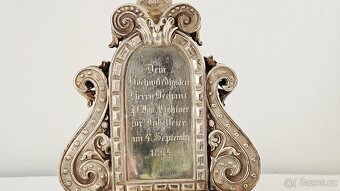Ag stříbro stolní krucifix loťák rok 1864 biedermeier styl - 7
