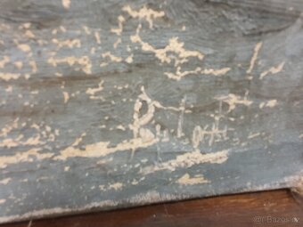 starožitný obraz Kostel u jezera - 7