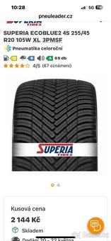 Sada nových celoročních pneumatiky Superia |255/45/20 XL| - 7